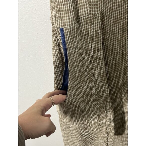 Rebe By Debra Weiss Tan Sleeveless Gingham Dress Size XS - Picture 4 of 12